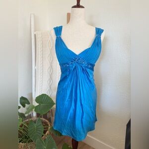 Silk Blue Sleeveless Dress size 4